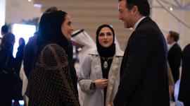 سعادة الشيخة المياسة بنت حمد آل ثاني رئيس مجلس أمناء متاحف قطر خلال حضورها للمؤتمر