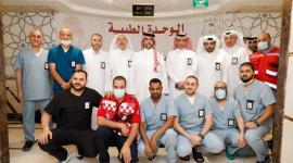 جانب من افتتاح الوحدة الطبية في بعثة الحج القطرية