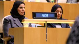 سعادة السيدة مريم بنت علي بن ناصر المسند وزير التنمية الاجتماعية والأسرة خلال ترأس الحدث الجانبي