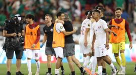 احتفال لاعبو منتخب قطر