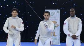 المنتخب القطري المكون من الثلاثي علي العذبة وعبدالله خليفة وخالد اليافعي