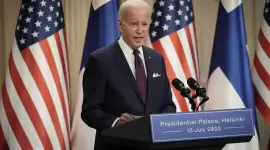 الرئيس الأمريكي جو بايدن خلال المؤتمر الصحفي