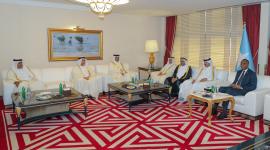 جانب من استقبال رئيس وزراء الصومال للوفد القطري