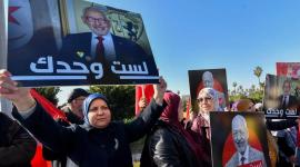 مناصرون لراشد الغنوشي خلال تظاهرة سابقة