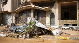 من آثار الدمار التي خلفها فيضان إعصار دانيال في ليبيا