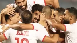 احتفال لاعبو منتخب تونس