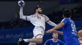 لقطة من مباراة قطر وكازاخستان