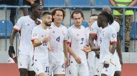 احتفال لاعبو منتخب بلجيكا