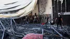 قاعة الاحتفال بعد الحريق