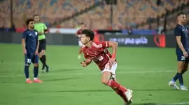 إمام عاشور بعد إحرازه الهدف الثالث للأهلي