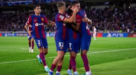 احتفال لاعبو برشلونة