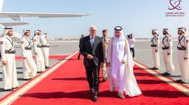 خلال استقبال رئيس جمهورية ألمانيا في مطار حمد الدولي