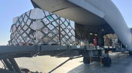 المساعدات القطرية في مطار العريش