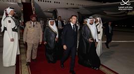 لحظة وصول الرئيس إيمانويل ماكرون رئيس الجمهورية الفرنسية