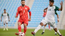 لقطة من مباراة السعودية ولبنان اليوم