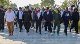 جانب من المشاركة في اليوم الرياضي