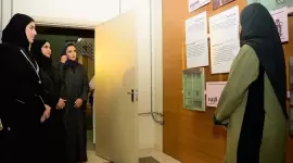 سعادة وزير التنمية الاجتماعية والأسرة خلال افتتاح قاعة آمنة الجيدة