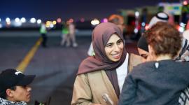سعادة السيدة لولوة بنت راشد الخاطر وزير الدولة للتعاون الدولي بوزارة الخارجية خلال استقبالها الجرحى