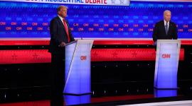 جانب من المناظرة بين بايدن وترامب