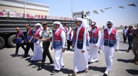 وفد قطر الخيرية المكلف بتسليم المساعدات