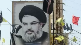 صورة لحسن نصر الله في شوارع لبنان