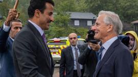 جانب من لقاء سمو الأمير مع رئيس وزراء النرويج