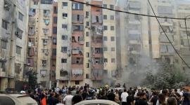 آثار الغارة الإسرائيلية علي الضاحية الجنوبية لبيروت