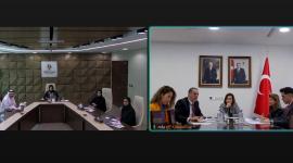 جانب من الاجتماع عبر تقنية الاتصال المرئي