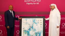 جانبب من زيارة الرئيس الزنجباري لمقر قطر الخيرية