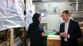 لحظة وصول المساعدات إلى لبنان في حضور وزير الدولة للتعاون الدولي