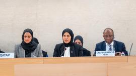 المندوب الدائم لدولة قطر لدى الأمم المتحدة خلال كلمتها بالجلسة النقاشية