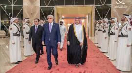 جانب من استقبال رئيس جمهورية كازاخستان