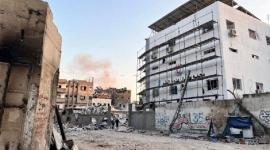 آثار العدوان الإسرائيلي على مستشفى كمال عدوان