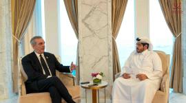 جانب من حوار رئيس جمهورية الدومينيكان مع وكالة الأنباء القطرية