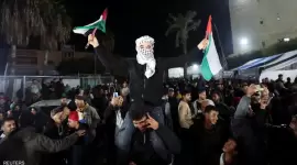 جانب من احتفالات أهالي غزة