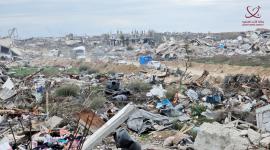 آثار الدمار الكبير في محور "نتساريم"