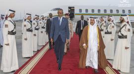 جانب من وصول الرئيس الرواندي