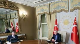 الرئيس التركي خلال الاجتماع