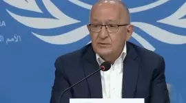 جانب من المؤتمر الصحفي للجنة الأممية