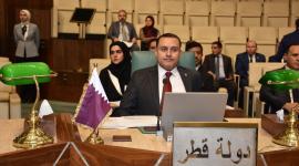 جانب من المشاركة القطرية في الاجتماع الطارئ