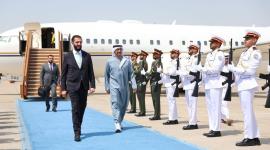 جانب من مراسم استقبال الشرع في الإمارات