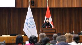 جانب من مشاركة سعادة الدكتورة حمدة بنت حسن السليطي في المؤتمر