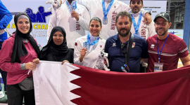 جانب من تسلم الميداليات