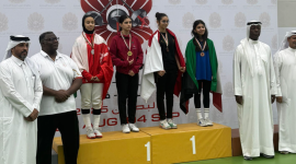 جانب من تسلم الميداليات