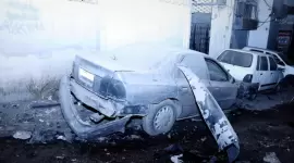 السيارة المفخخة بعد الانفجار