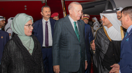 جانب من وصول الرئيس التركي