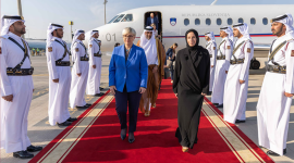 جانب من وصول رئيسة سلوفينيا