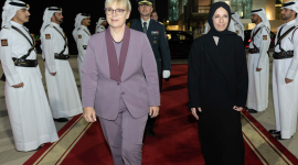 جانب من مغادرة  رئيسة سلوفينيا