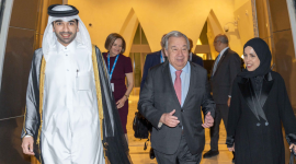 جانب من وصول الأمين العام للأمم المتحدة