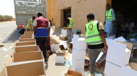 جانب من المساعدات القطرية